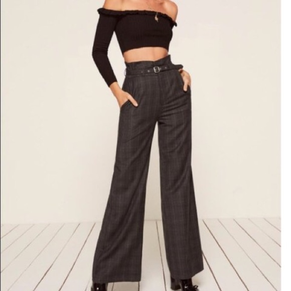 REFORMATION plaid pants
